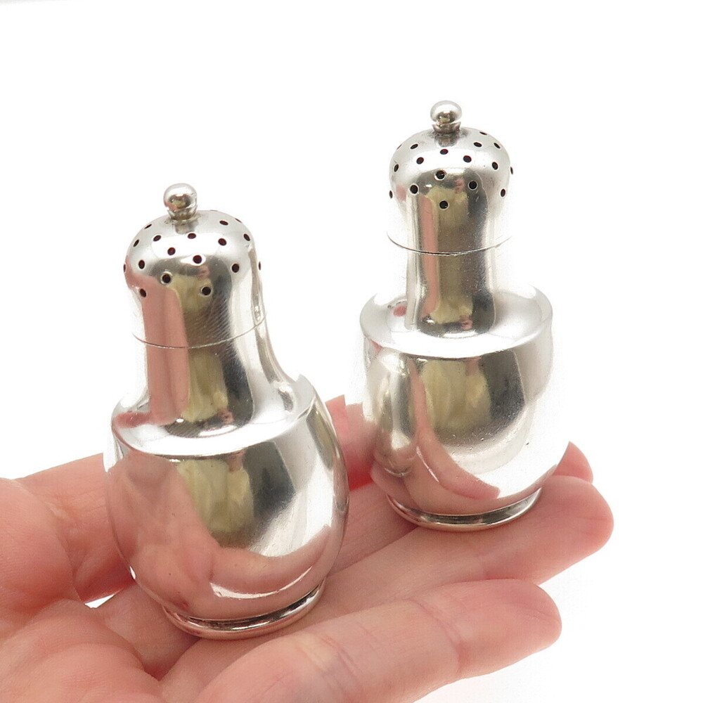Tiffany & Co. 925 Sterling Silver Antique Art Deco Salt Pepper Shakers #10